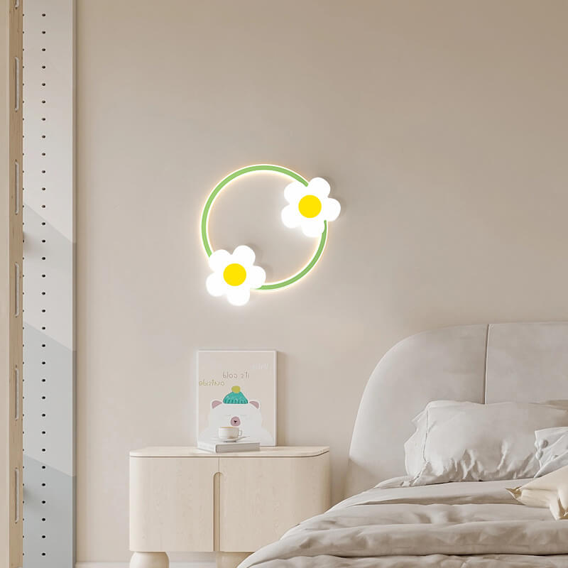 Minimalist Iron Sunflower Acrylic LED Wall Sconce Lamp