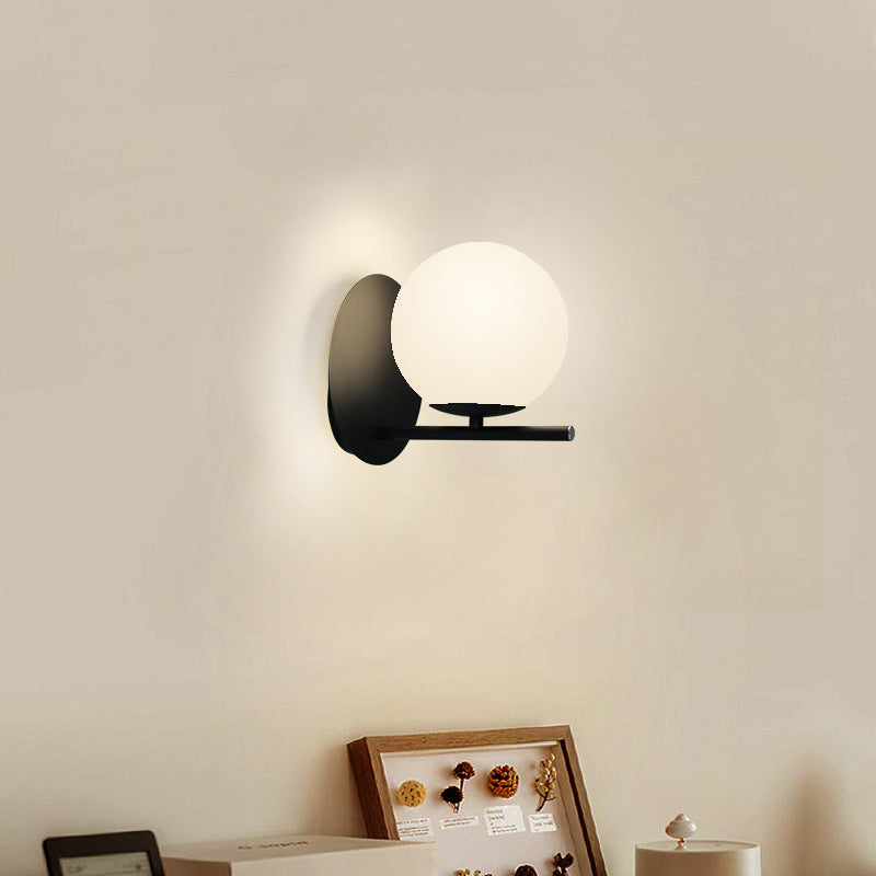 Scandinavian Round Ball Iron Glass 1-Light Wall Sconce Lamp