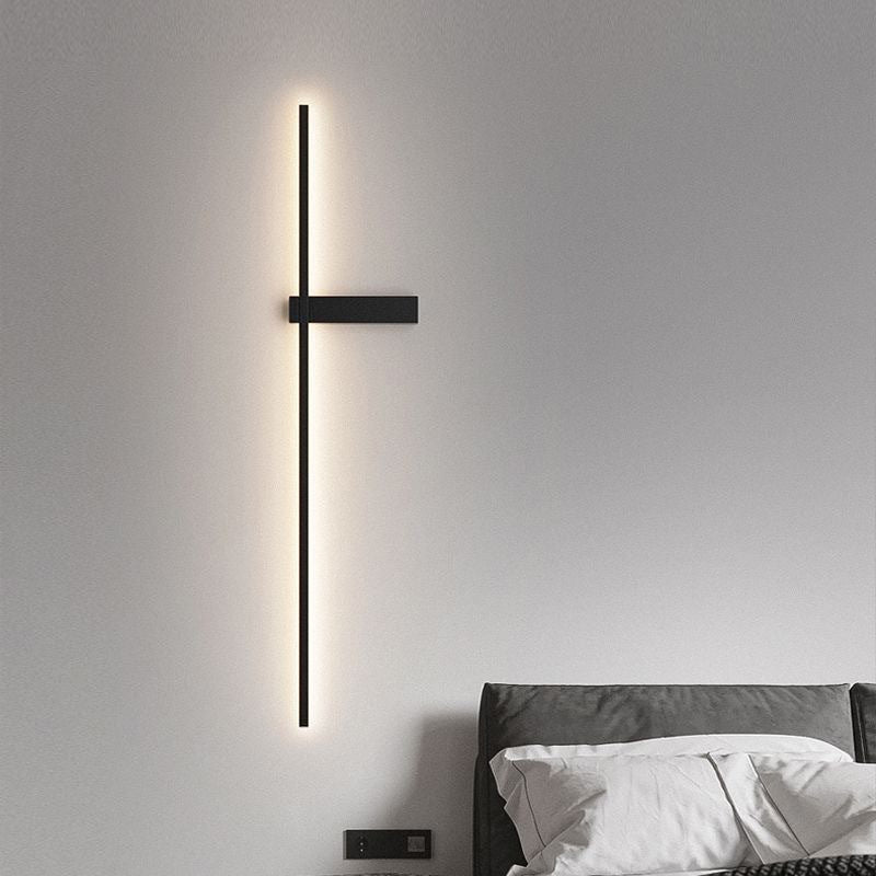 Straight Line Silicone Copper LED Wall Sconce Lamp