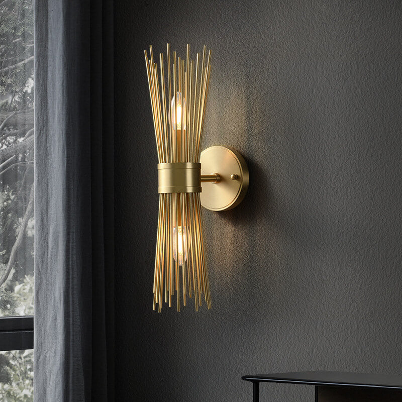 Luxury Copper Branch Column 1/2 Light Wall Sconce Lamp