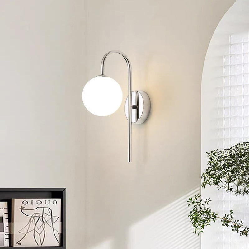 Spherical Disc Base Iron Glass 1-Light Wall Sconce Lamp