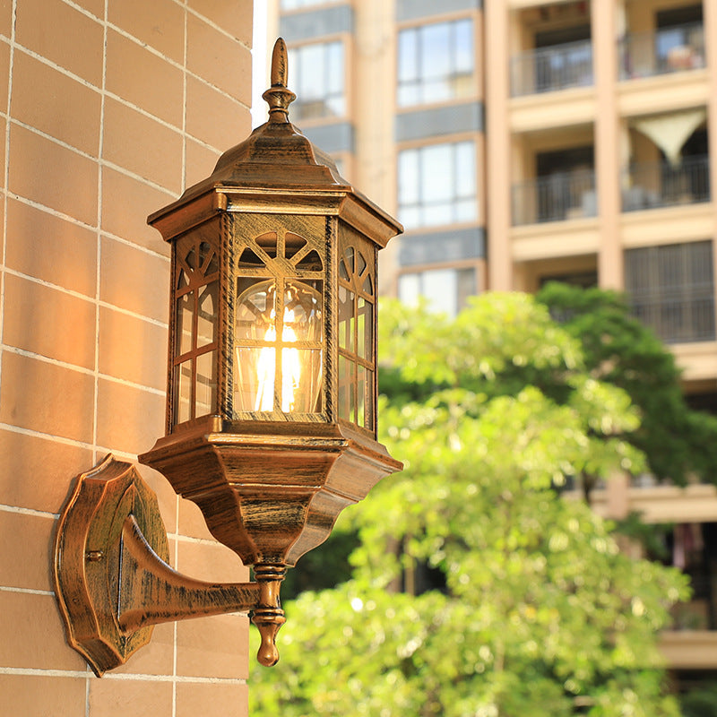 Aluminum Design Glass 1-Light Waterproof Wall Sconce Lamp