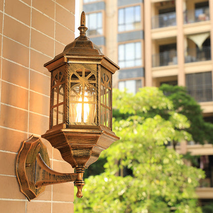Aluminum Design Glass 1-Light Waterproof Wall Sconce Lamp