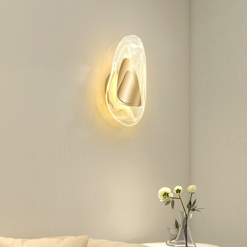 Creative Irregular Oval Iron Crystal LED Wall Sconce Lamp