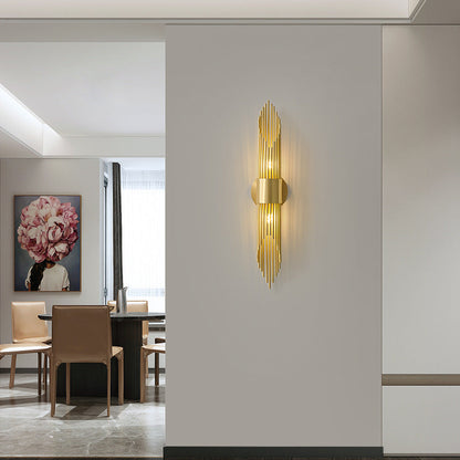 Cylindrical Copper Acrylic 2-Light Wall Sconce Lamp