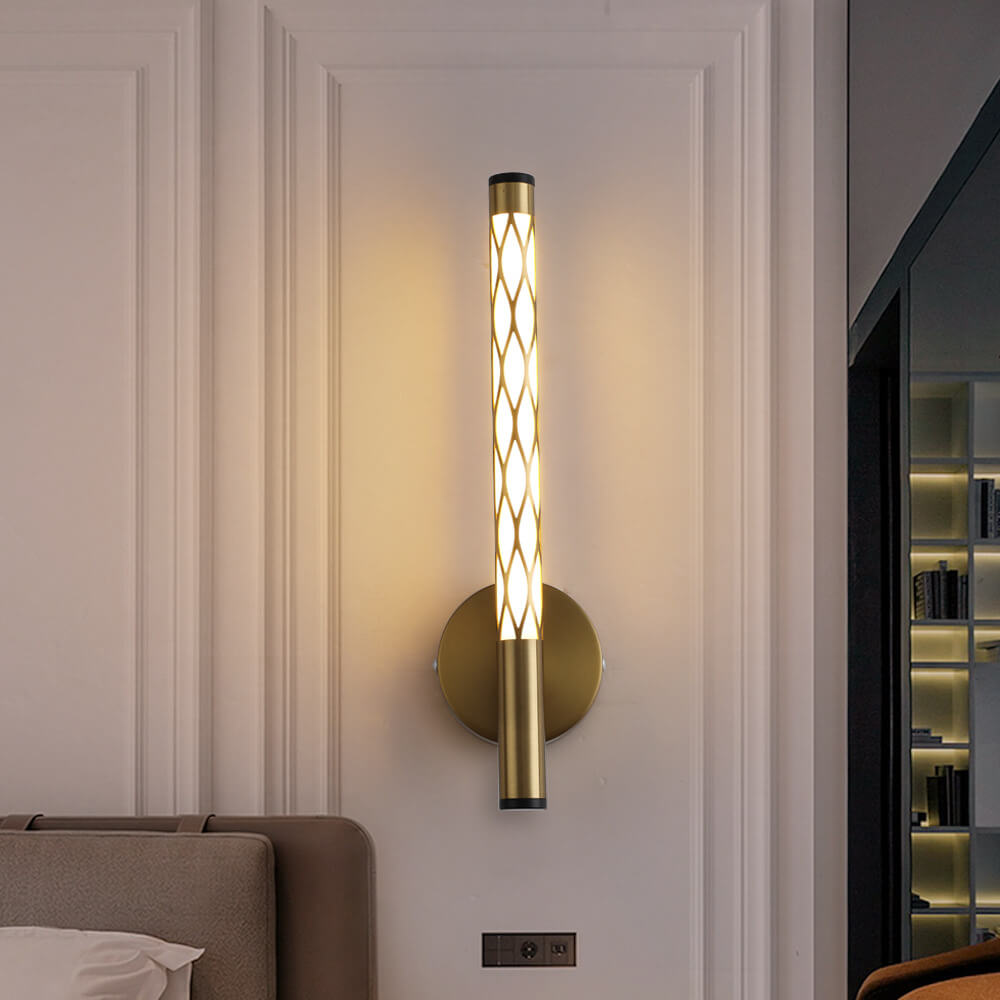 Minimalist Cylindrical Hollow Iron PC LED Wall Sconce Lamp