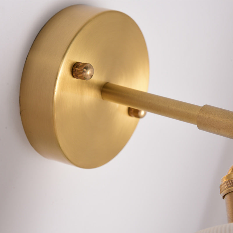 Scandinavian Stripe Ceramic Brass 1-Light Wall Sconce Lamp