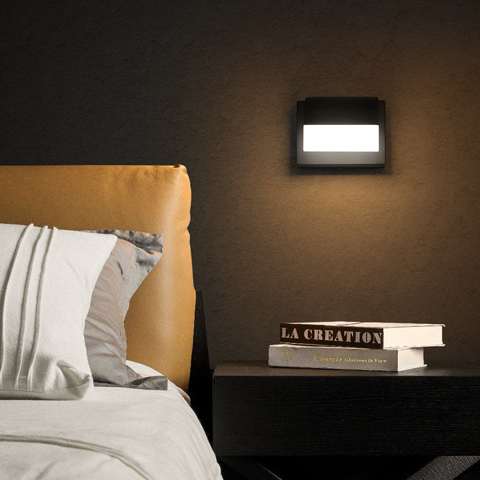 Minimalist Rectangle Iron Aluminum PS LED Wall Sconce Lamp