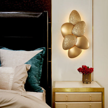 Gold Stainless Steel Pebble 3/6 Light Wall Sconce Lamp