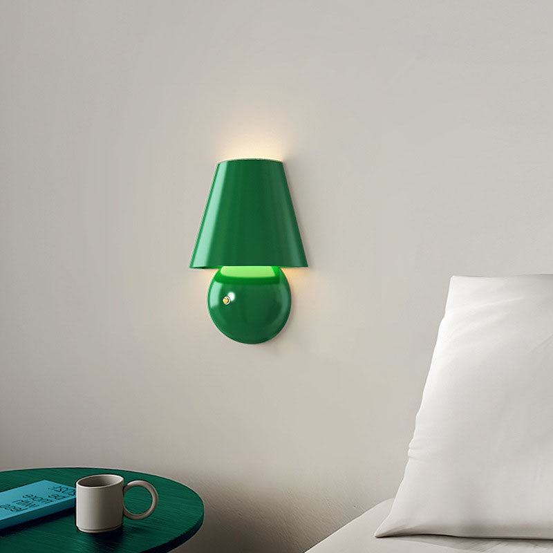 Cream Trapezoidal Round Iron Acrylic LED Wall Sconce Lamp