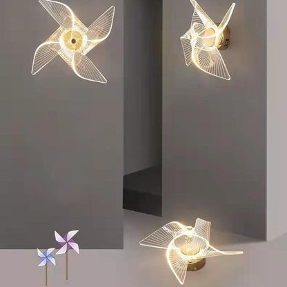 Light Luxury Pinwheel Acrylic Aluminum LED Wall Sconce Lamp