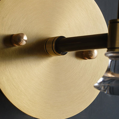 Luxury Glass Oval Copper Base 1-Light Wall Sconce Lamp