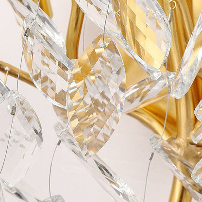 Light Luxury Crystal Resin 3-Light Wall Sconce Lamp