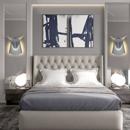 Creative Iron Bull Head Shape LED Wall Sconce Lamp