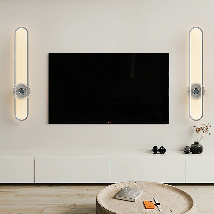 Minimalist Long Oval Hardware Aluminum LED Wall Sconce Lamp