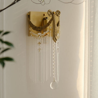 French Square Bow Tie Design 1-Light Wall Sconce Lamp