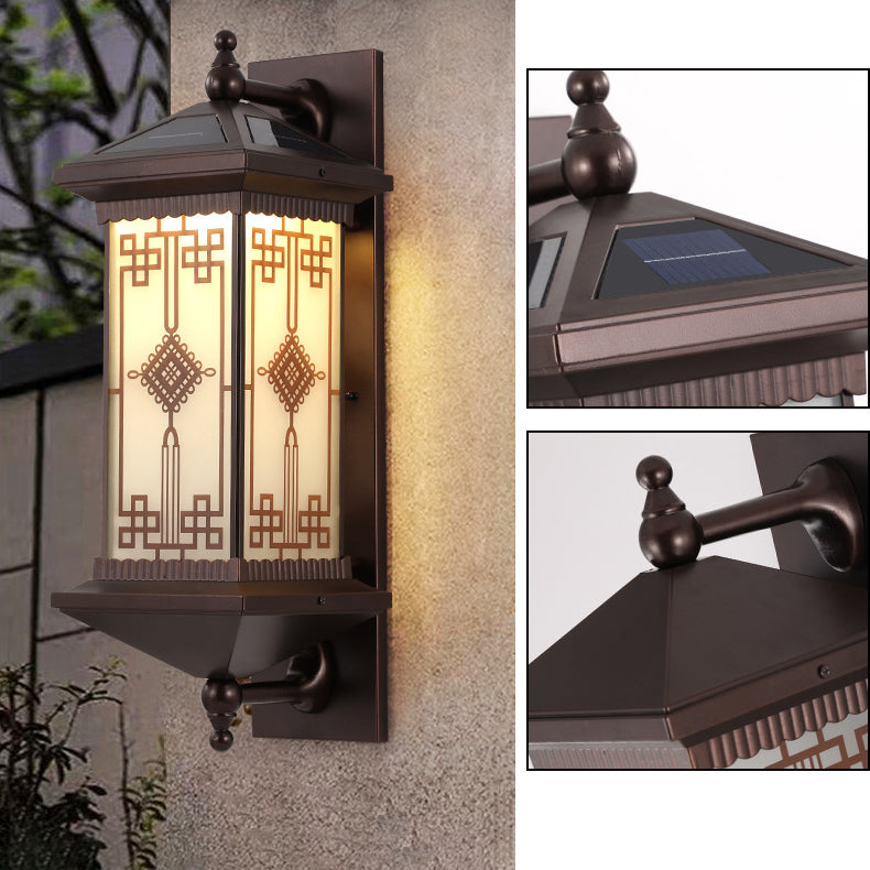Chinese Knot Pattern LED Waterproof Solar Wall Sconce Lamp