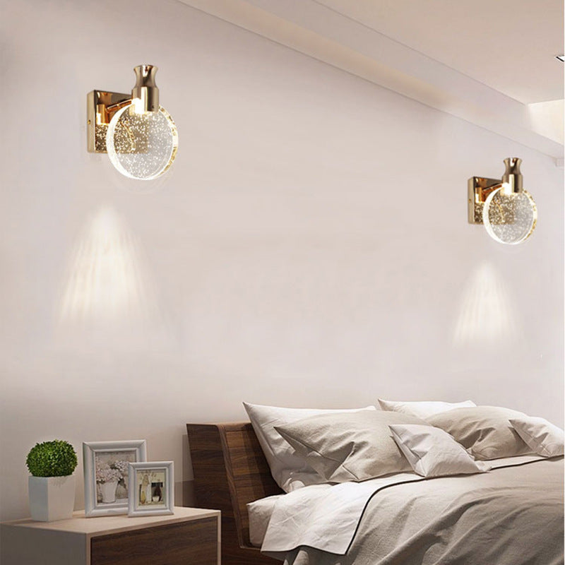 Nordic Hardware Crystal Round LED Wall Sconce Lamp