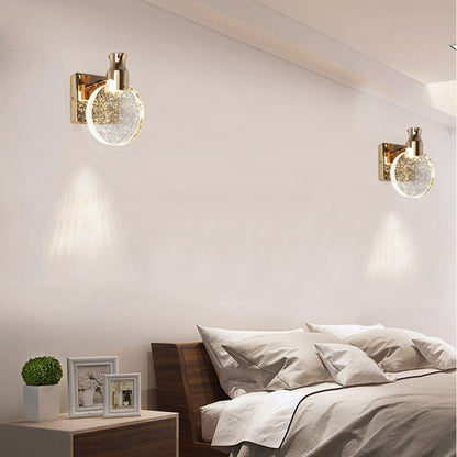 Nordic Hardware Crystal Round LED Wall Sconce Lamp