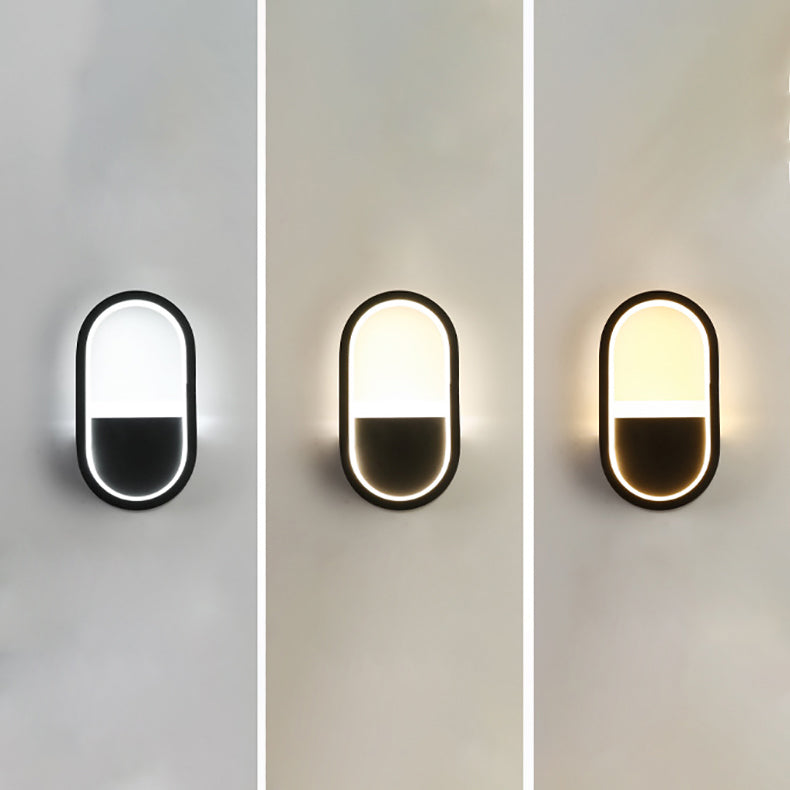 Iron Silicone Elliptical Circular Arc LED Wall Sconce Lamp