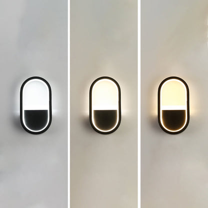 Iron Silicone Elliptical Circular Arc LED Wall Sconce Lamp