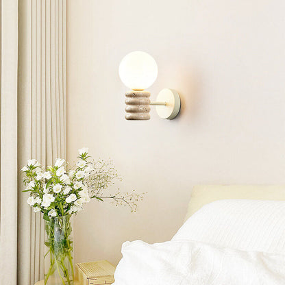 Cream Style Creative Glass Sphere 1-Light Wall Sconce Lamp