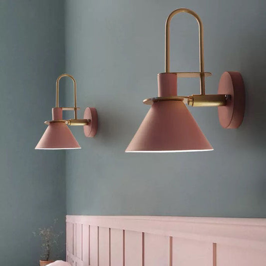 Scandinavian Macaron Horn Iron 1-Light Wall Sconce Lamp