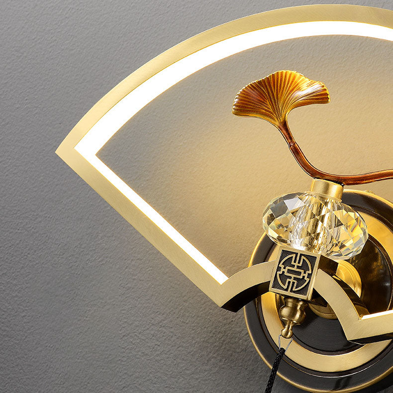 Chinese Copper Magnesium Acrylic LED Wall Sconce Lamp