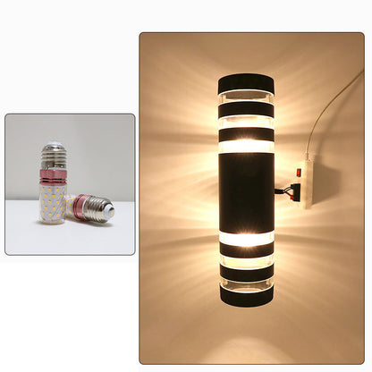 Simplicity Acrylic Glass Cylinder 2-Light Wall Sconce Lamp