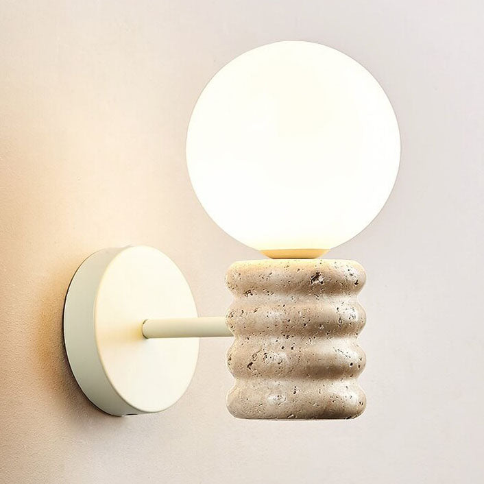 Cream Style Creative Glass Sphere 1-Light Wall Sconce Lamp