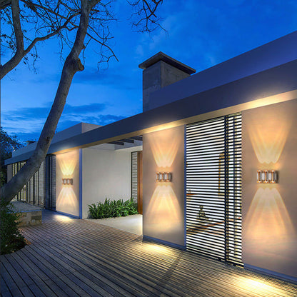 Waterproof Rectangle Aluminum Glass LED Wall Sconce Lamp
