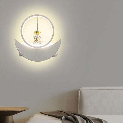 Resin Round Iron Aluminum Shade LED Kids Wall Sconce Lamp