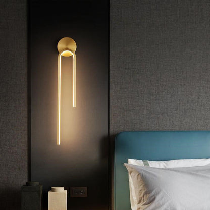 Minimalist Copper Aluminum Round Hook LED Wall Sconce Lamp