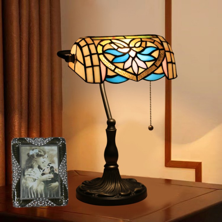 Tiffany Zinc Alloy Stained Glass 1-Light Table Lamp