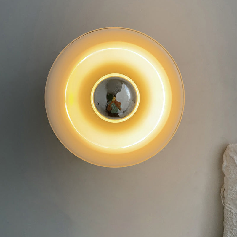 Simplicity Cylinder Iron Glass 1-Light Wall Sconce Lamp