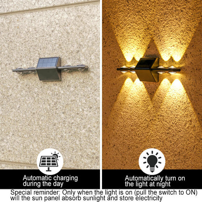 Solar Long Triangle ABS PC LED Outdoor Wall Sconce Lamp