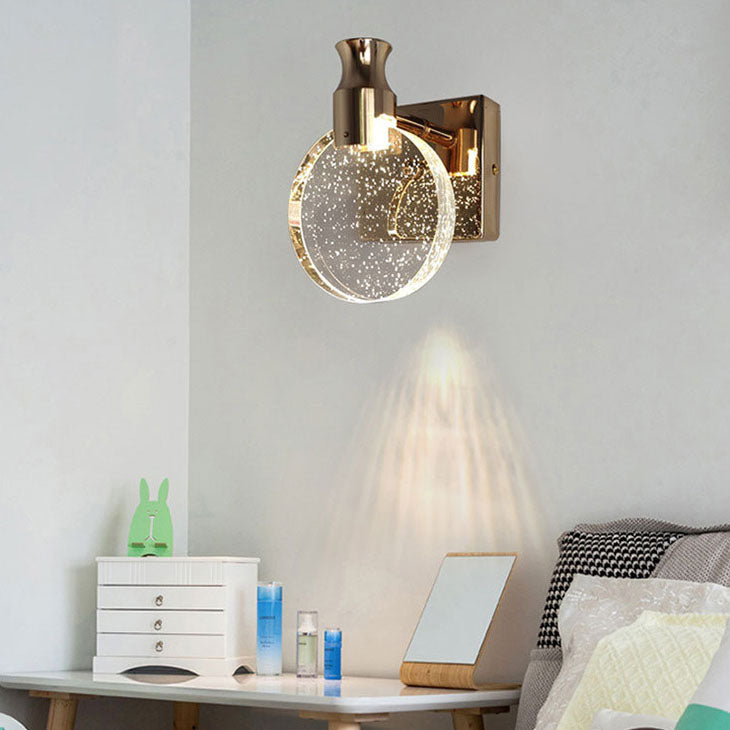 Nordic Hardware Crystal Round LED Wall Sconce Lamp