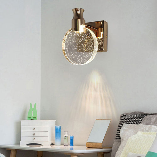 Nordic Hardware Crystal Round LED Wall Sconce Lamp