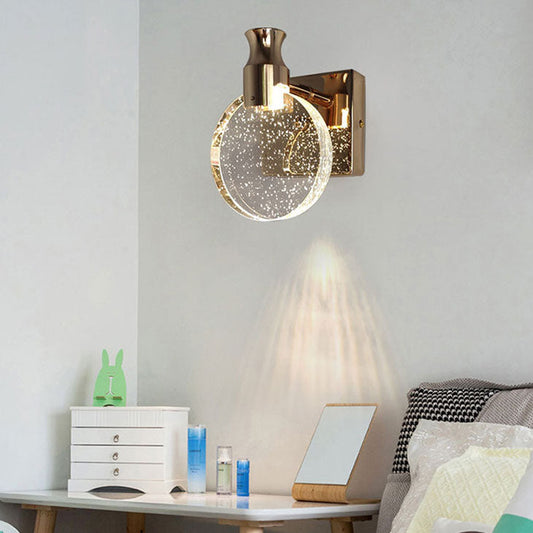 Nordic Hardware Crystal Round LED Wall Sconce Lamp