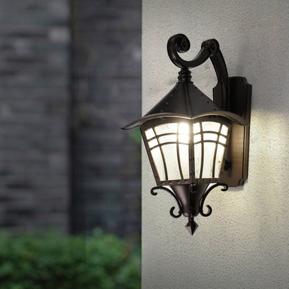 Waterproof Glass Cone Cylinder 1-Light Wall Sconce Lamp
