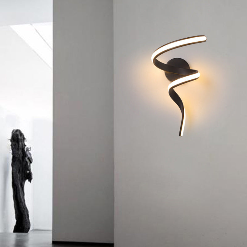 Spiral Iron Aluminium Silicone LED Wall Sconce Lamp
