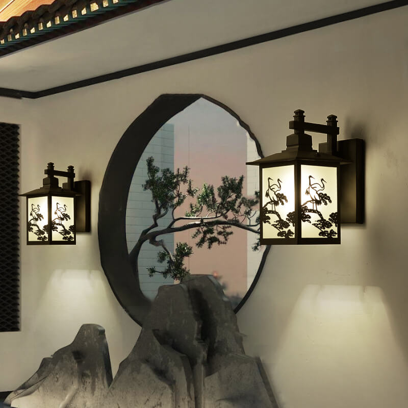 Chinese Sheet Zinc Alloy 1-Light Wall Sconce Lamp