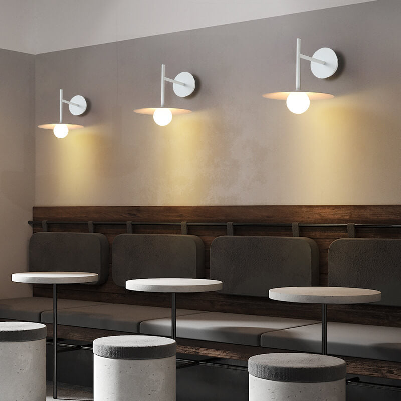 Solid Color Round Hardware Glass 1-Light Wall Sconce Lamp