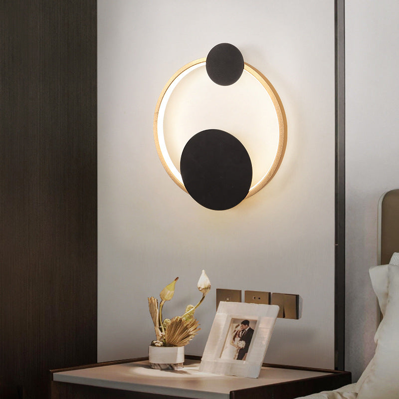 Iron Aluminum Round Elliptical LED Wall Sconce Lamp