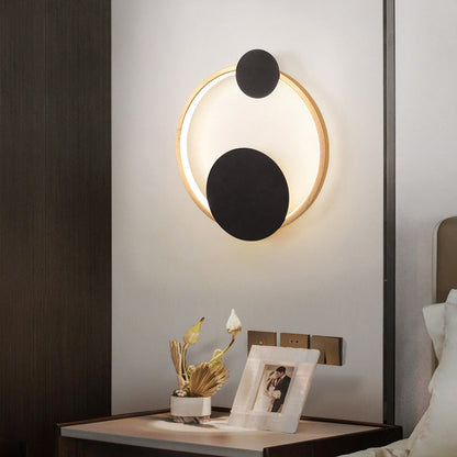 Iron Aluminum Round Elliptical LED Wall Sconce Lamp