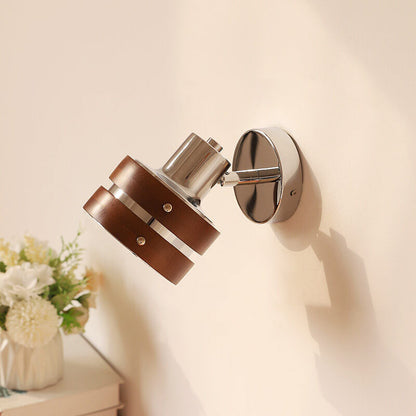 Japanese Walnut Iron Lamp Arm 1-Light Wall Sconce Lamp