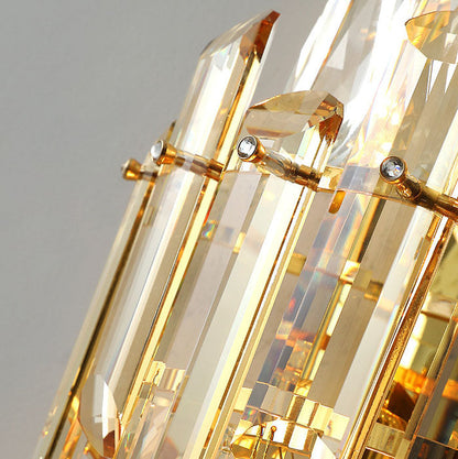 Tiered Prismatic Dazzling Crystal 4-Light Wall Sconce Lamp