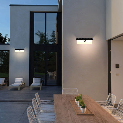 Solar Rectangle PC ABS LED Outdoor Wall Sconce Lamp