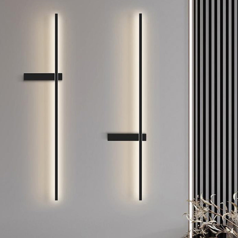 Straight Line Silicone Copper LED Wall Sconce Lamp