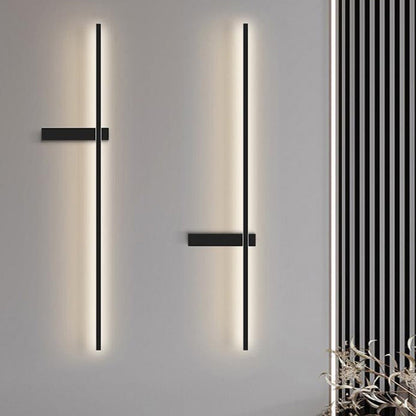 Straight Line Silicone Copper LED Wall Sconce Lamp